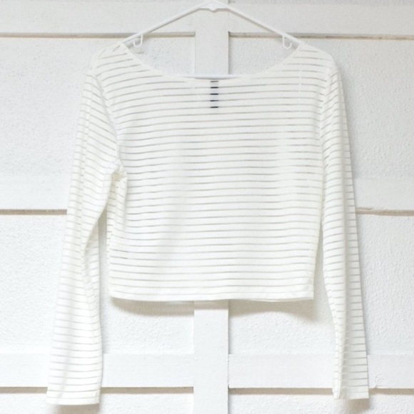 H&M Cropped Transparent Long Sleeve Top - Picture 5 of 8